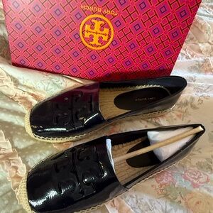 Tory Burch Black Espadrille Slip-Ons